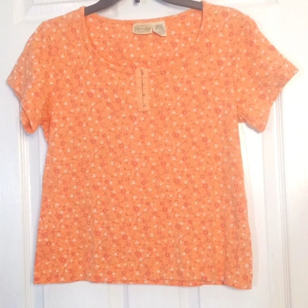 St John's Bay 100% cotton Orange blouse. Size medium. C236​​​​